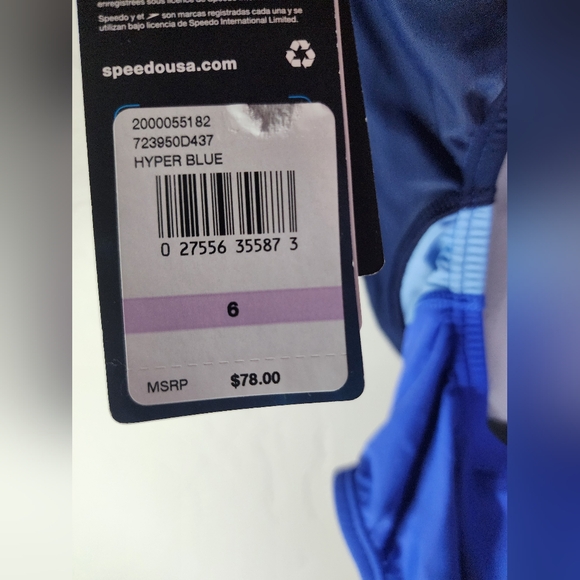 Speedo Quantom Fusion Splice Hyper Blue One Piece Swimwear Size 6 - Picture 11 of 12